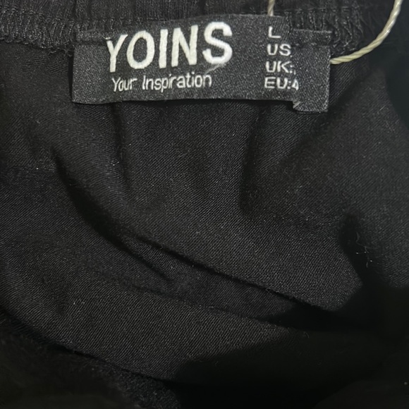Yoins black off the shoulder top cropped - Picture 5 of 6
